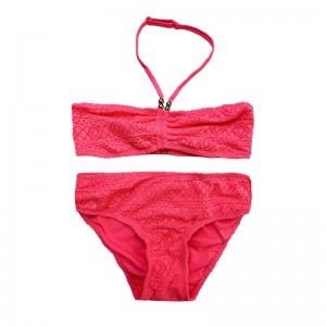 Halterneck 레이스 두 조각 어린이 수영복