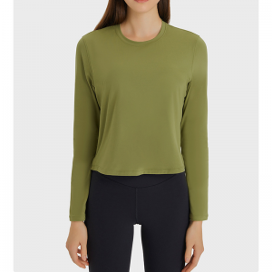 느슨한 단색 분할 요가 셔츠