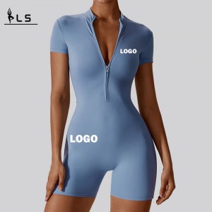 SC1074 Custom Women \\\\ \'S Yoga Rompers 원피스 고품질 점프 수트 액티브 마모 통기성 부드러운 요가 바디 수트