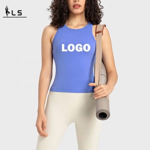SC10242 압축 자른 요가 탱크 탑 패드 운동 체육관 요가 브라 탱크 자른 카미 탑 패딩
