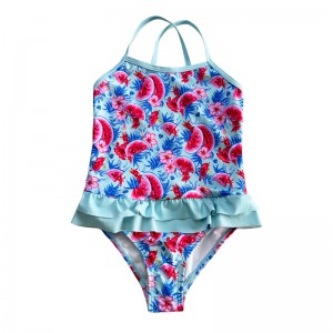 삼각형 원피스 수박 인쇄 수영복