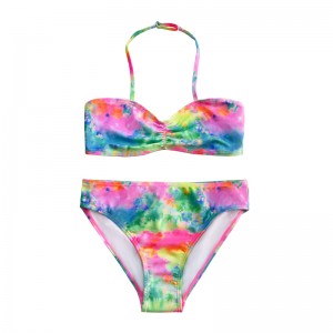 어린이 \\\\ \'수영복이있는 고삐 목과 그라디언트 색상