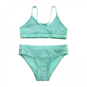 아이들을위한 일체형 단색 수영복